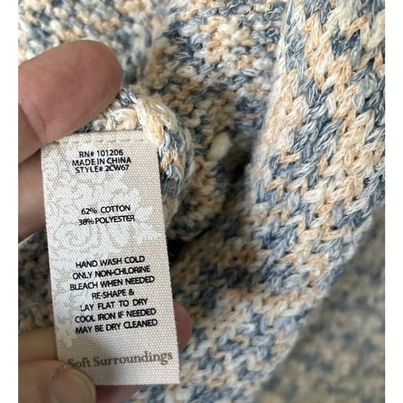 SOFT SURROUNDINGS Tie Front Sweater Womens Large Pastel Cottagecore Cardigan - Picture 6 of 11